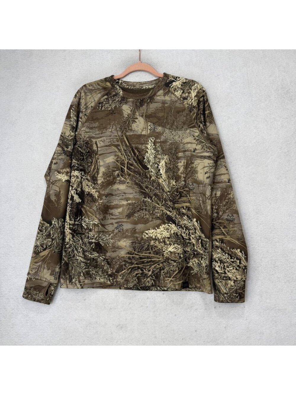 Midway USA Shirt Mens XL Brown Camo Long Sleeve Fleece Elk Fork Hunting Top